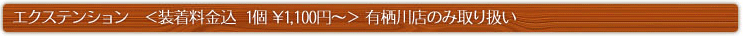 エクステンション　＜装着料金込  1個 ¥1,100円〜＞ 有栖川店のみ取り扱い