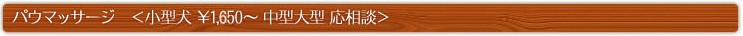 パウマッサージ　＜小型犬 ￥1,650～ 中型大型 応相談＞